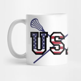 Lacrosse USA American Flag Mug